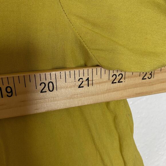 Anna & Frank Vintage Yellow 100% Silk Button Up Blouse Size Large - Picture 6 of 7